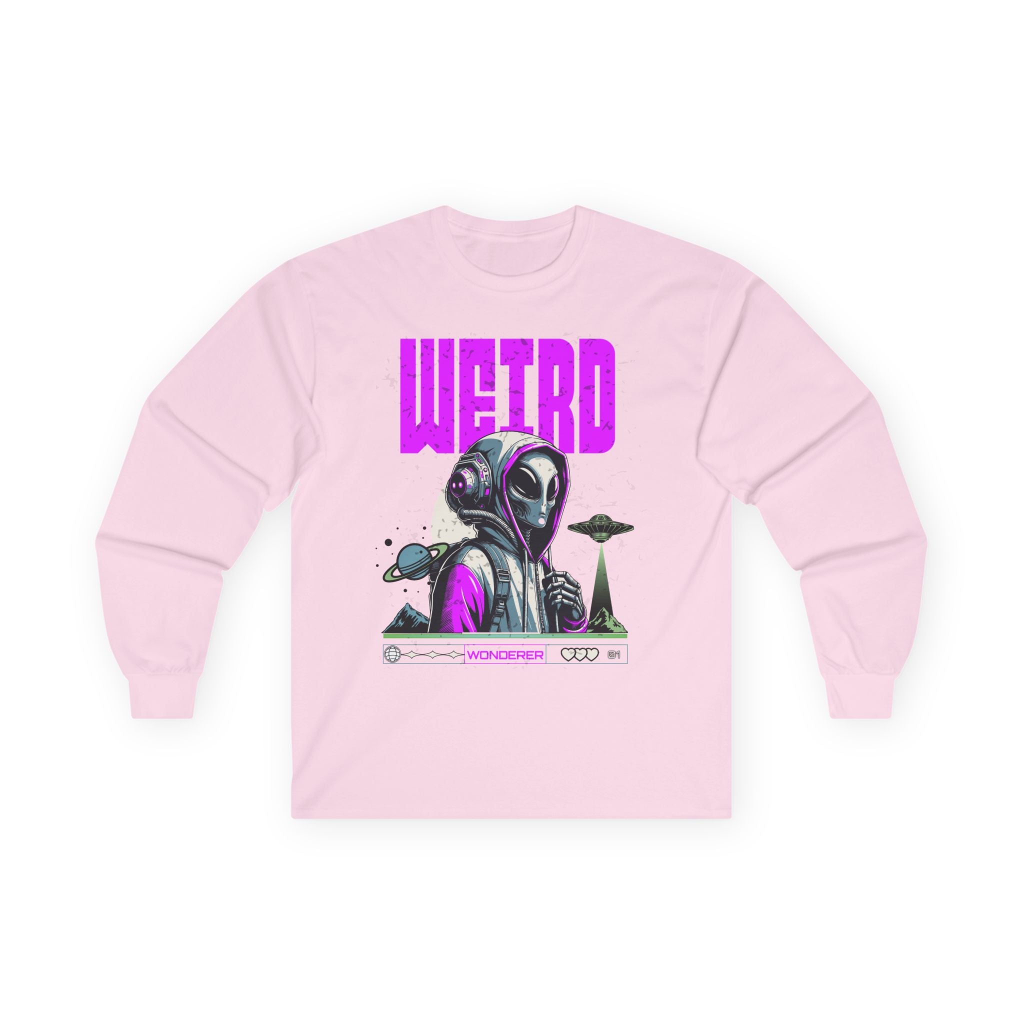Weird - Unisex Ultra Cotton Long Sleeve Tee (Front) - Damned Threads